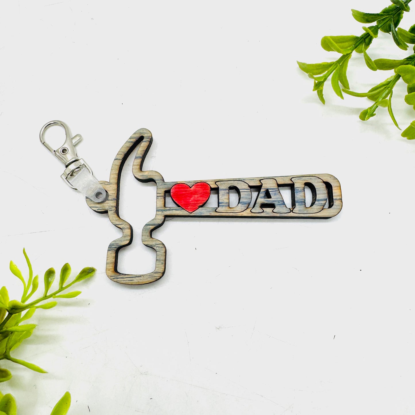 I Love Dad Hammer Keychain Gift for Fathers Day - Glowforge