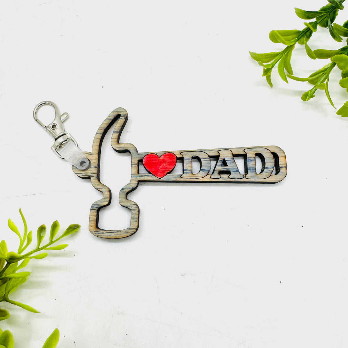 I Love Dad Hammer Keychain Gift for Fathers Day - Glowforge