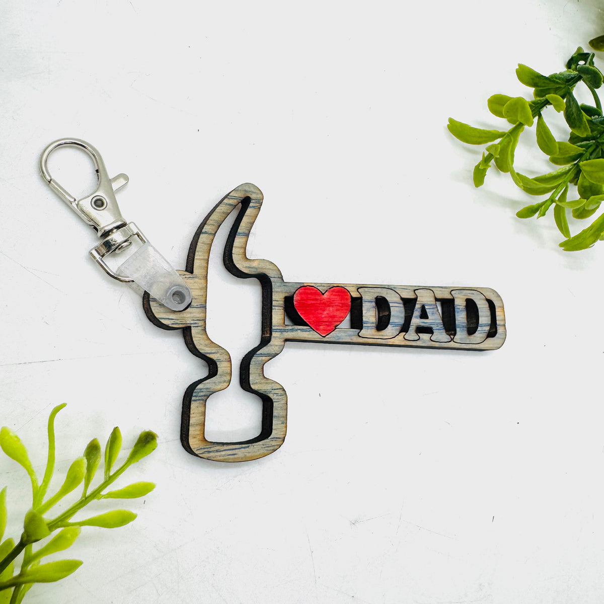 I Love Dad Hammer Keychain Gift for Fathers Day - Glowforge