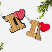 I Love Delaware Keychain Bag Tag Car Charm 3 & 4 Layer Versions (Set of 2) - Glowforge
