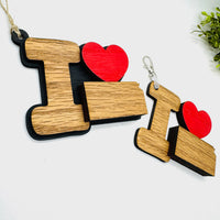 I Love Kansas Keychain Bag Tag Car Charm 3 & 4 Layer Versions (Set of 2)- Glowforge