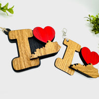 I Love Kentucky Keychain Bag Tag Car Charm 3 & 4 Layer Versions (Set of 2) - Glowforge