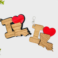 I Love Louisiana Keychain Bag Tag Car Charm 3 & 4 Layer Versions (Set of 2) - Glowforge