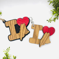 I Love Maine Keychain Bag Tag Car Charm 3 & 4 Layer Versions (Set of 2) - Glowforge