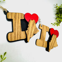 I Love Maine Keychain Bag Tag Car Charm 3 & 4 Layer Versions (Set of 2) - Glowforge