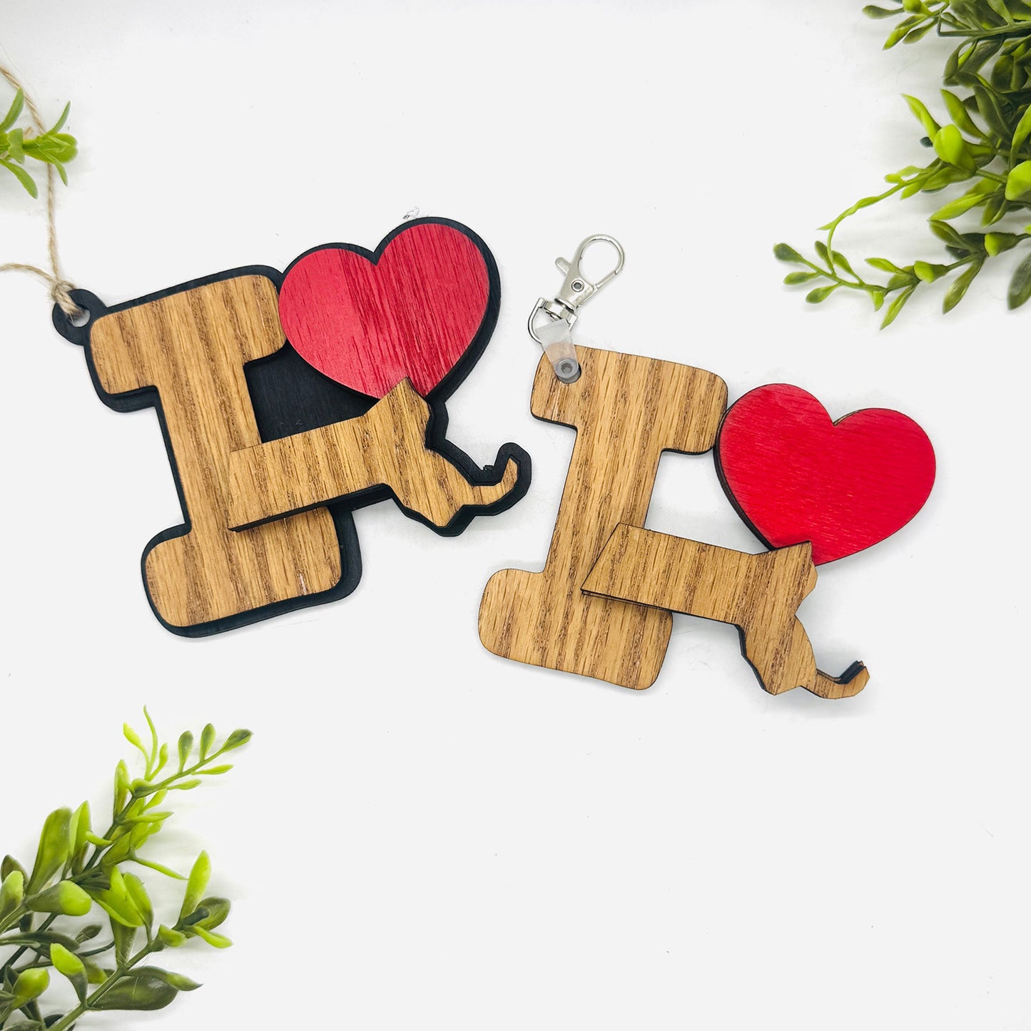 I Love Massachusetts Keychain Bag Tag Car Charm 3 & 4 Layer Versions (Set of 2)