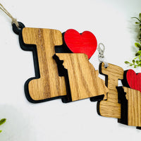 I Love Missouri Keychain Bag Tag Car Charm 3 & 4 Layer Versions (Set of 2) - Glowforge