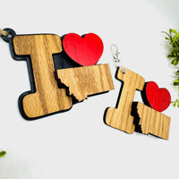 I Love Montana Keychain Bag Tag Car Charm 3 & 4 Layer Versions (Set of 2)