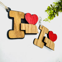 I Love Nebraska Keychain Bag Tag Car Charm 3 & 4 Layer Versions (Set of 2) - Glowforge