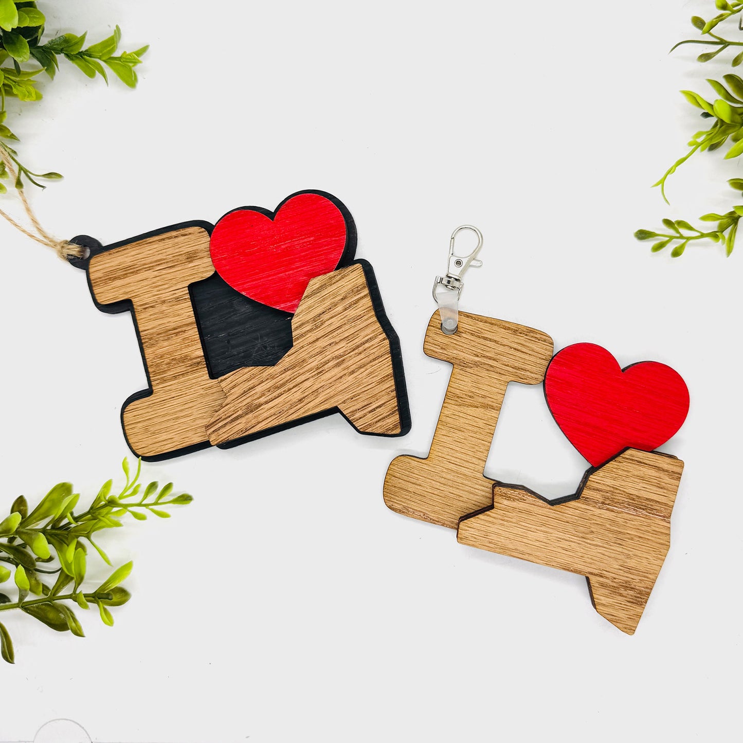 I Love New York Keychain Bag Tag Car Charm 3 & 4 Layer Versions (Set of 2) - Glowforge