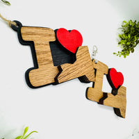 I Love New York Keychain Bag Tag Car Charm 3 & 4 Layer Versions (Set of 2) - Glowforge