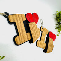 I Love Rhode Island Keychain Bag Tag Car Charm 3 & 4 Layer Versions (Set of 2) - Glowforge