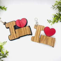 I Love South Dakota Keychain Bag Tag Car Charm 3 & 4 Layer Versions (Set of 2)