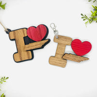 I Love Tennessee Keychain Bag Tag Car Charm 3 & 4 Layer Versions (Set of 2) - Glowforge