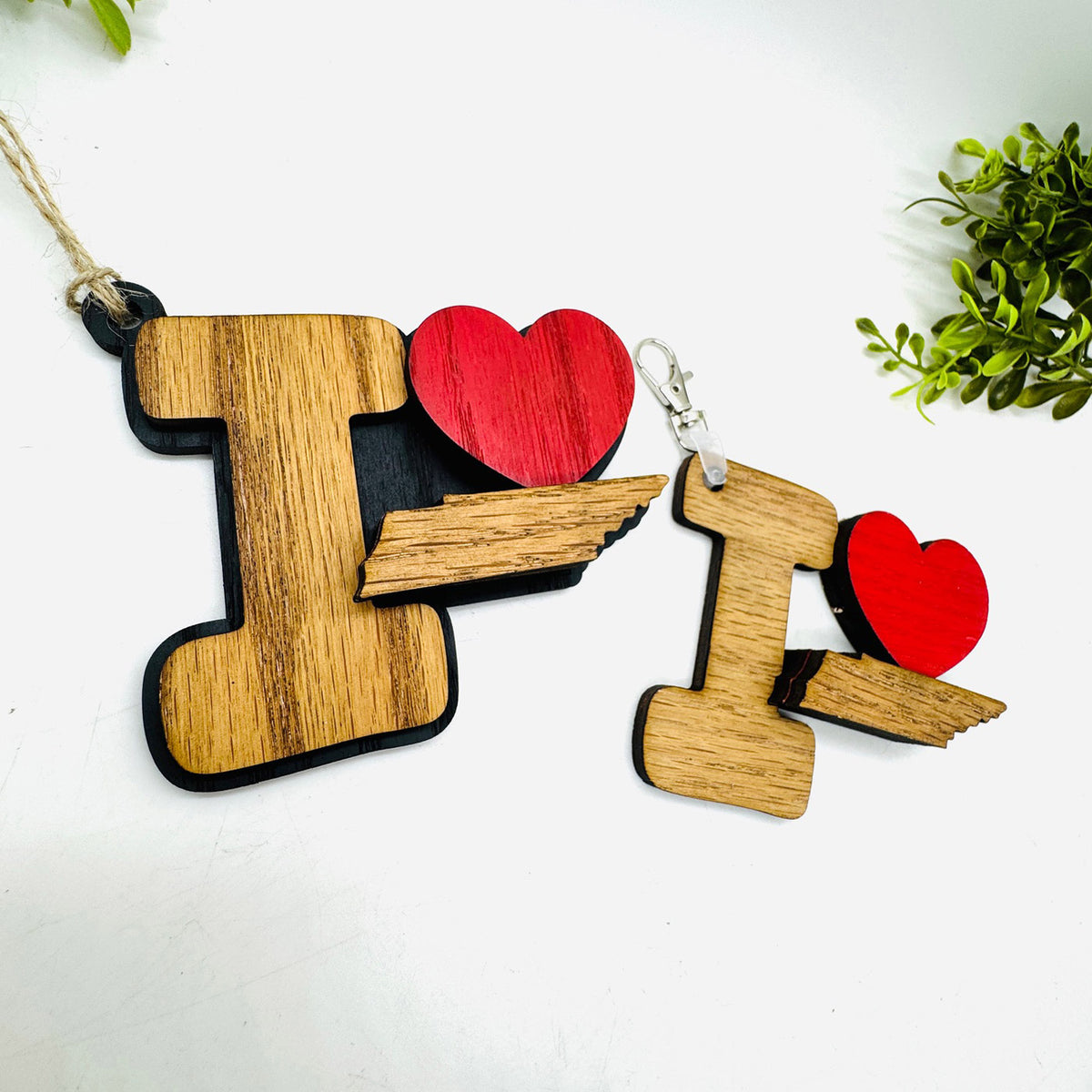 I Love Tennessee Keychain Bag Tag Car Charm 3 & 4 Layer Versions (Set of 2) - Glowforge