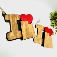 I Love Utah Keychain Bag Tag Car Charm 3 & 4 Layer Versions (Set of 2) -   Glowforge