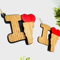 I Love Vermont Keychain Bag Tag Car Charm 3 & 4 Layer Versions (Set of 2) - Glowforge