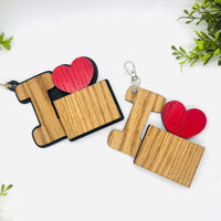 I Love Wyoming Keychain Bag Tag Car Charm 3 & 4 Layer Versions (Set of 2) - Glowforge