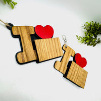 I Love Wyoming Keychain Bag Tag Car Charm 3 & 4 Layer Versions (Set of 2) - Glowforge