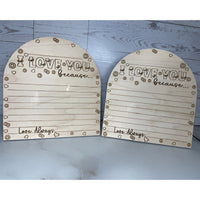 "I Love You Because" Appreciation Note Stand - Glowforge