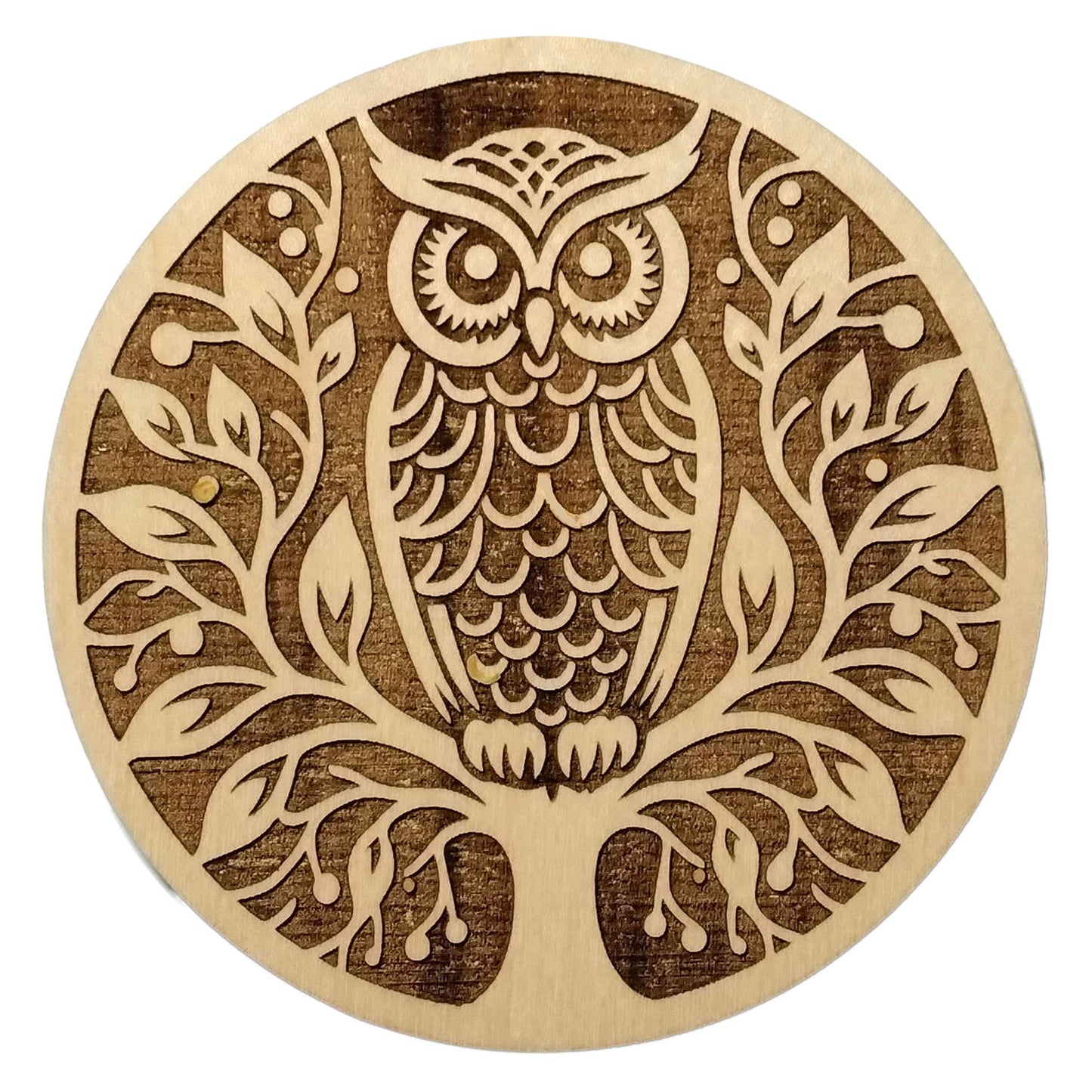 Iconic Mystic Owl in a Tree Round Coaster