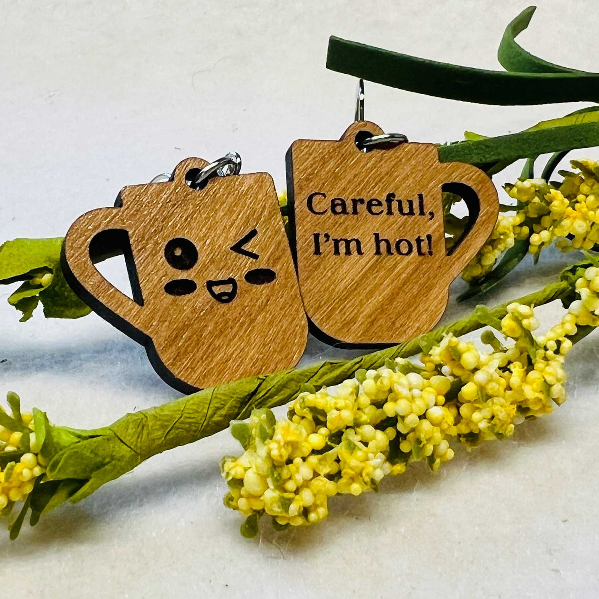 "I'm Hot" Cute Mug Earrings  (Set of 2) - Glowforge