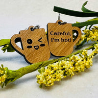 "I'm Hot" Cute Mug Earrings  (Set of 2) - Glowforge
