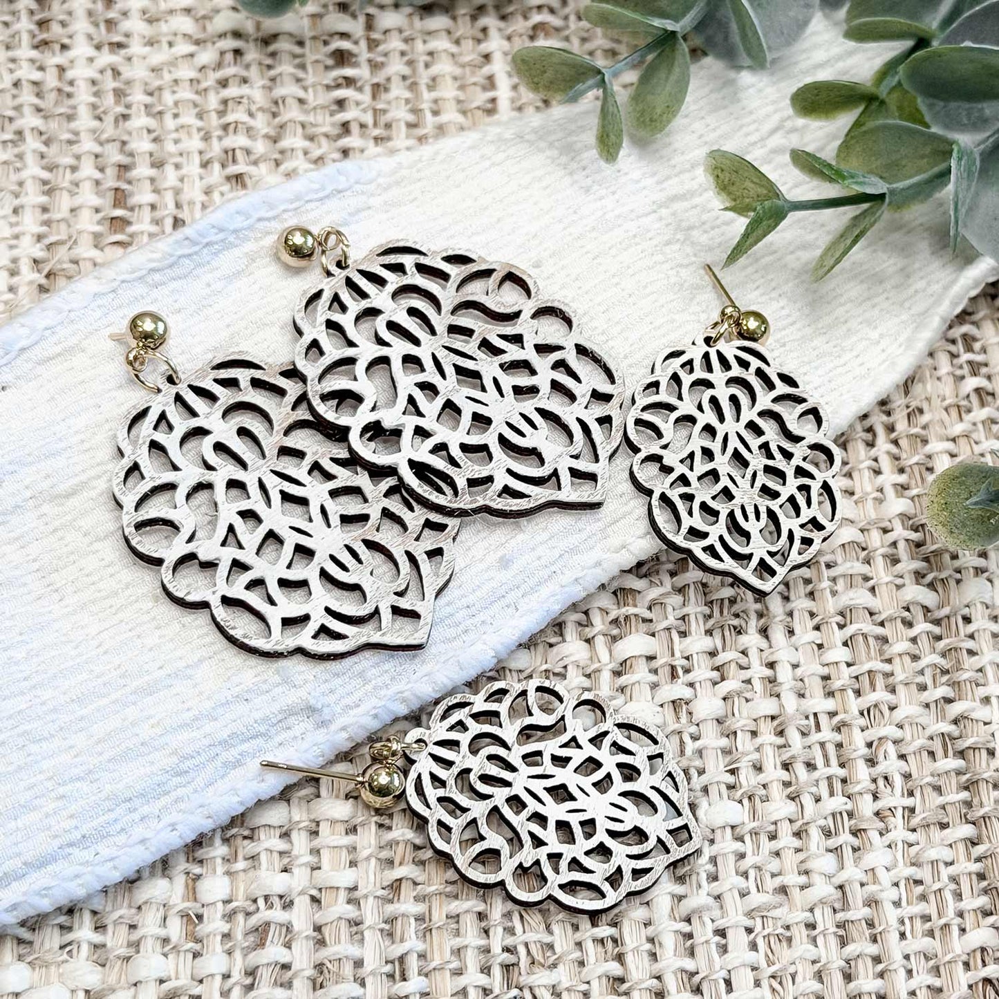 Intricate Floral Earrings (Set of 2) - Glowforge