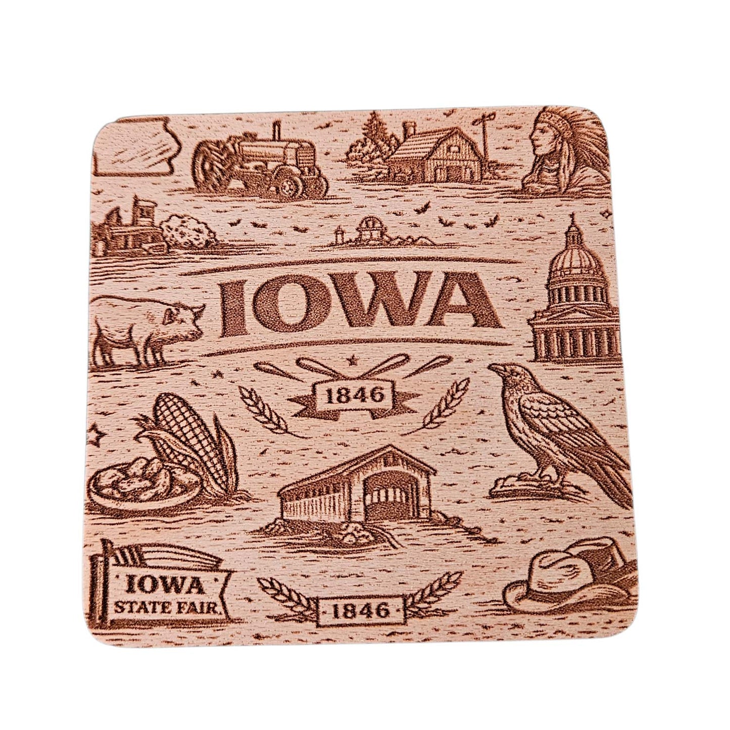 Iowa Coaster Design - Glowforge