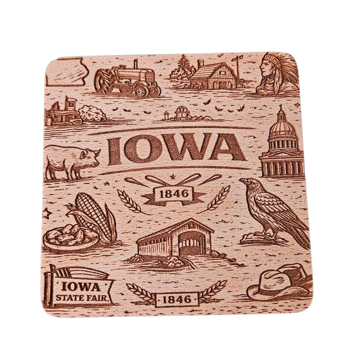 Iowa Coaster Design - Glowforge