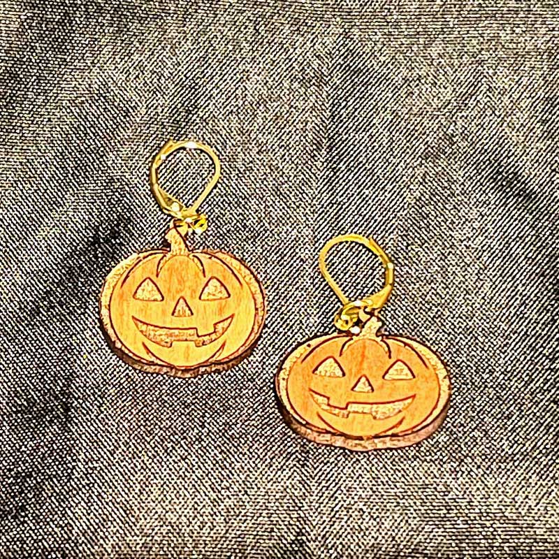 Jack-O-Lantern Earring Pendants - Glowforge