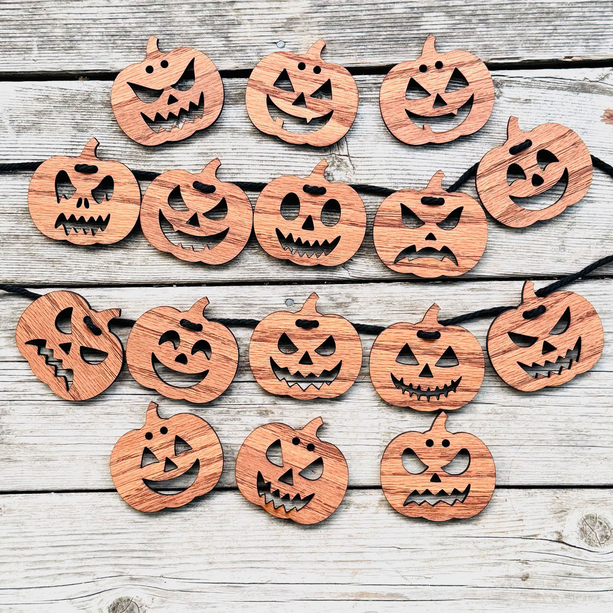 Jack O’ Lantern Garland Halloween Pumpkin Faces - Glowforge
