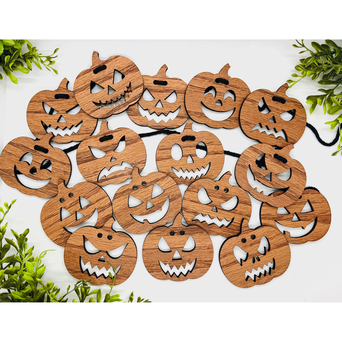 Jack O’ Lantern Garland Halloween Pumpkin Faces - Glowforge