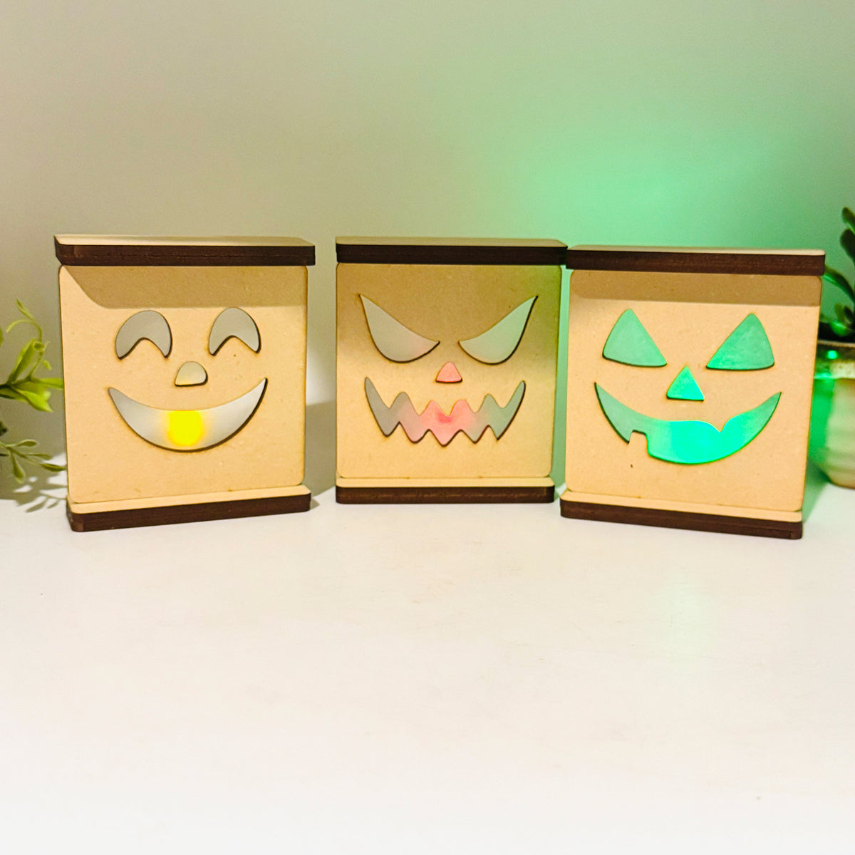 Jack O Lantern Halloween Decor #1 (Set of 3) - Glowforge