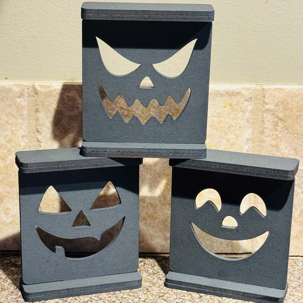 Jack O Lantern Halloween Decor #1 (Set of 3) - Glowforge