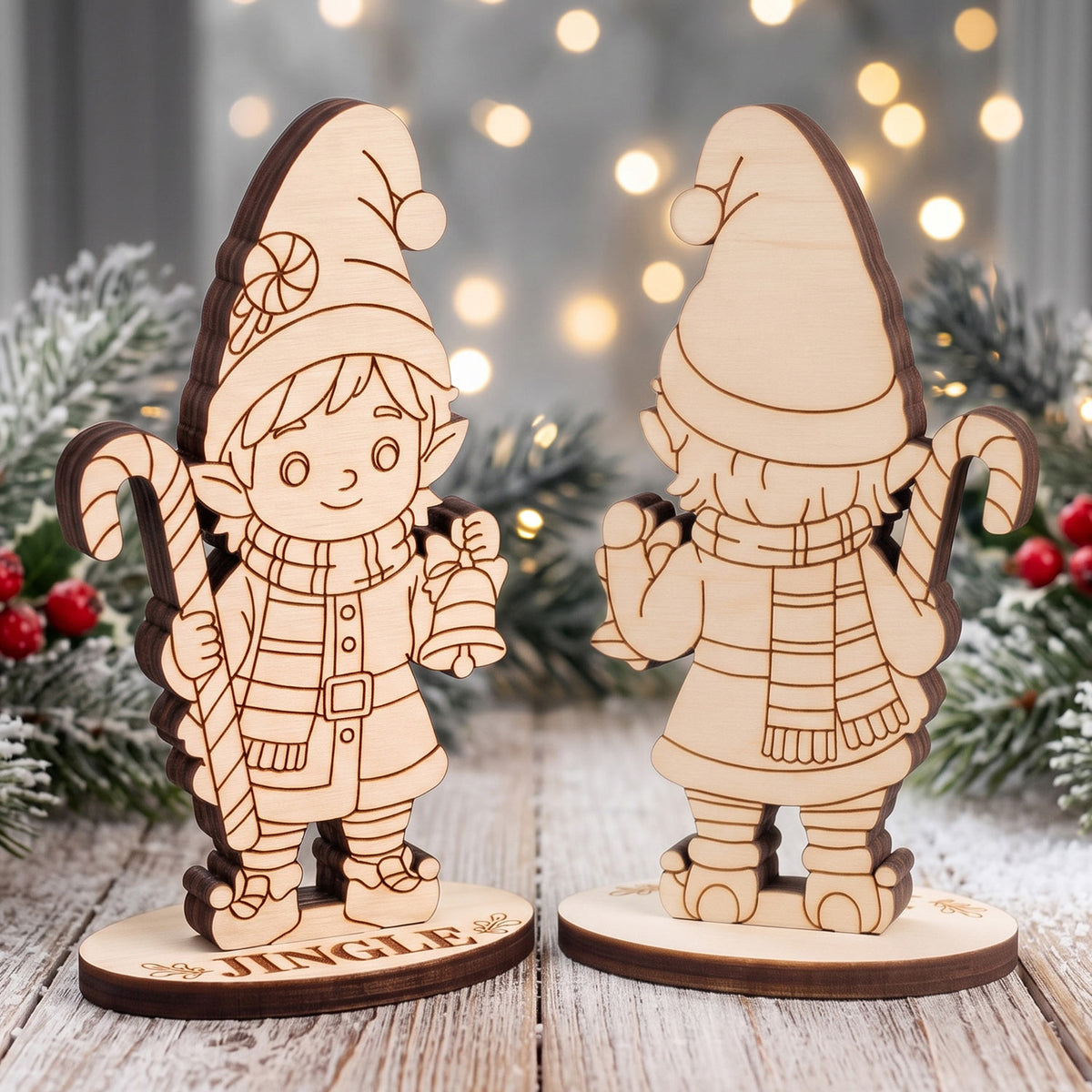 Jingle Bell Keeper Elf - North Pole Figure for Crafts & Play - Glowforge