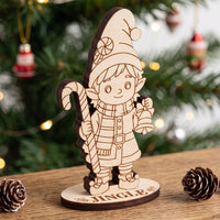 Jingle Bell Keeper Elf - North Pole Figure for Crafts & Play - Glowforge
