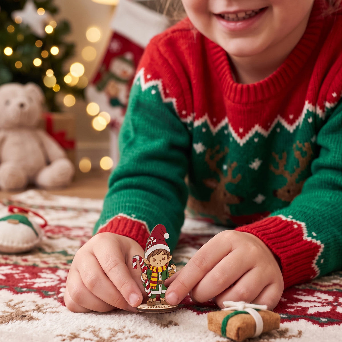 Jingle Bell Keeper Elf - North Pole Figure for Crafts & Play - Glowforge
