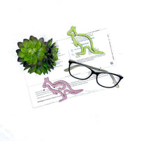Kangaroo Shaped Bookmark with Card Backer - Paperclip - Snack Bag Closure - Glowforge