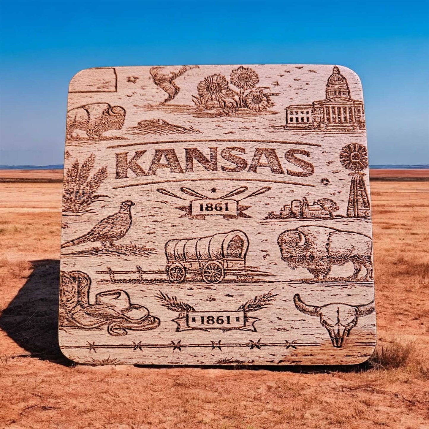Kansas Coaster Design - Glowforge