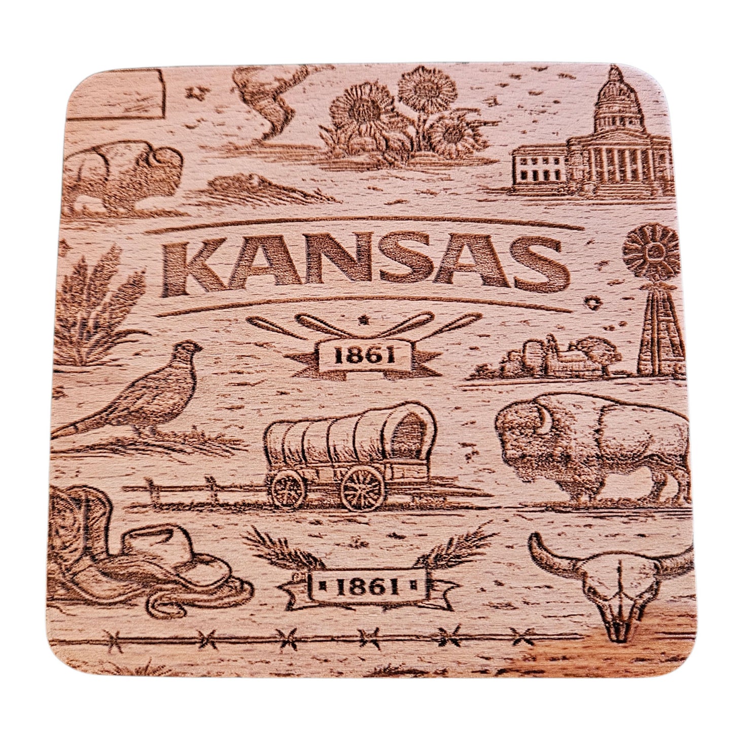 Kansas Coaster Design - Glowforge