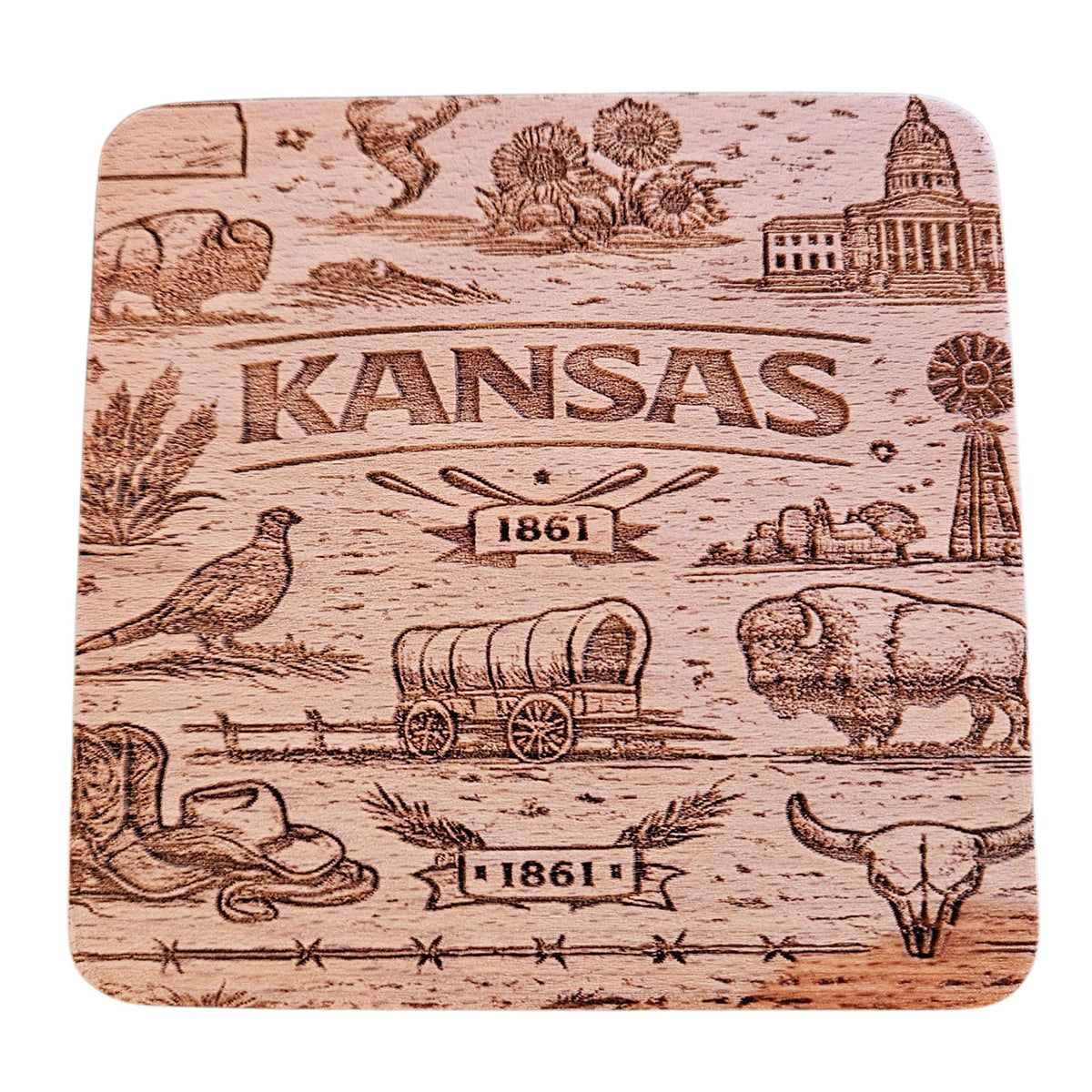 Kansas Coaster Design - Glowforge