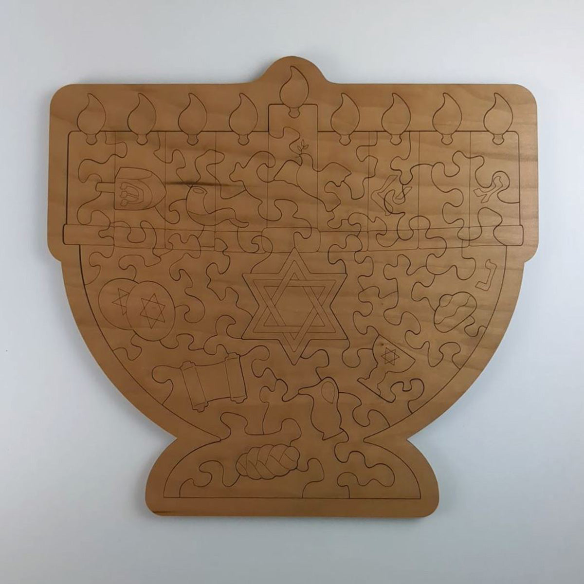 Kids Hanukkah Jigsaw Puzzle with Tray - Personalized Family Activity - Glowforge