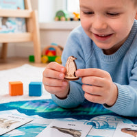 King Penguin Toy - Wooden Polar Bird Figure for Play & Painting