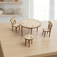 Kitchen & Bath Dollhouse Furniture Set 1:12 - Oven, Bath, Toilet, Table & Chairs - Glowforge