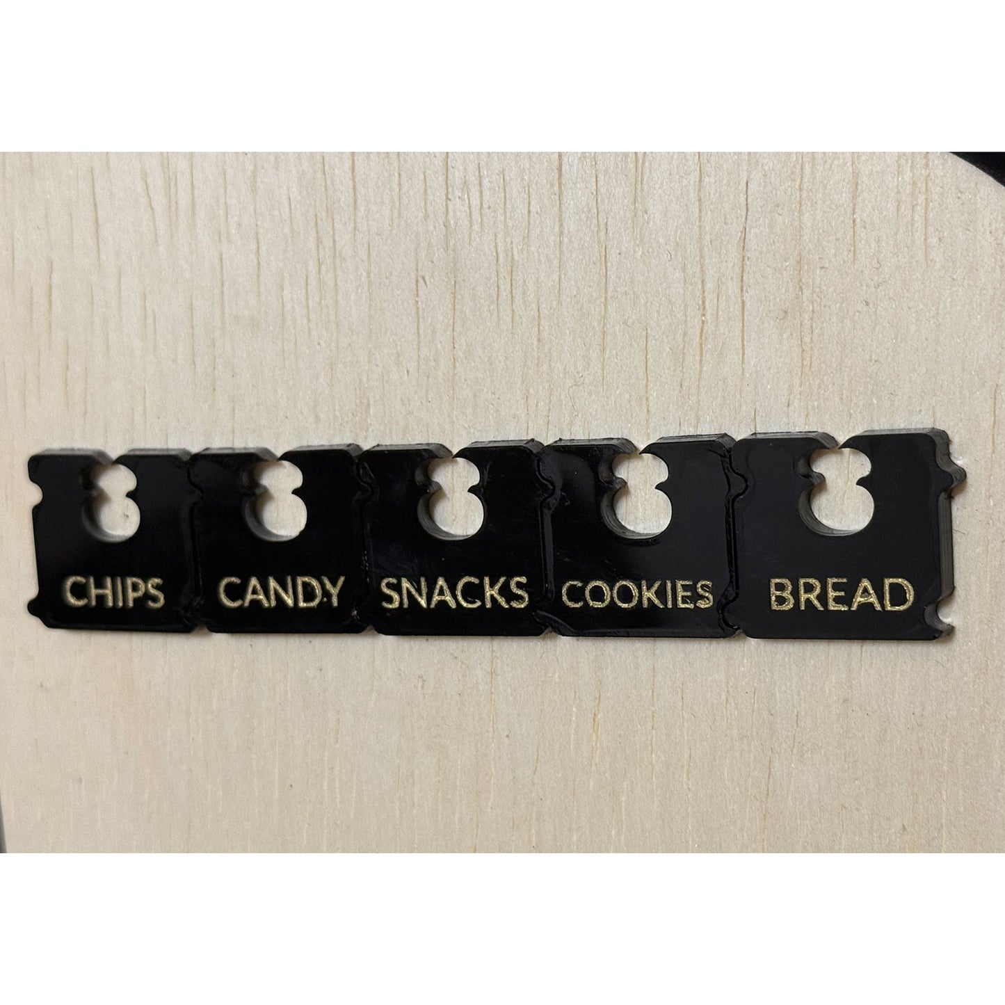 Labeled Square Bag Clips (Set of 5) - Glowforge