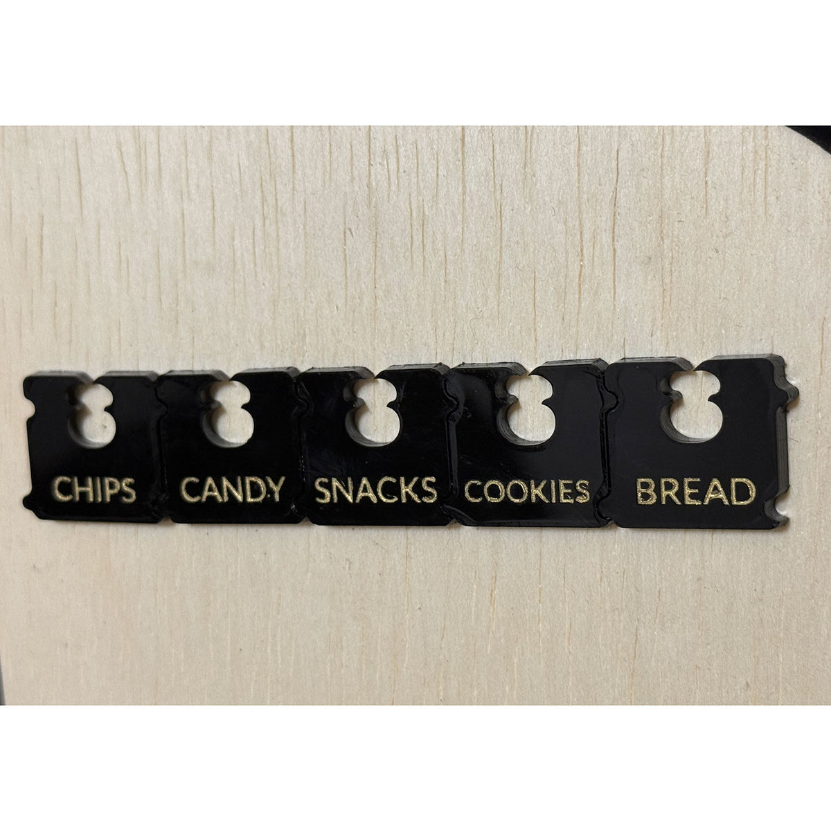 Labeled Square Bag Clips (Set of 5) - Glowforge