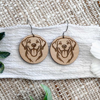 Labrador Retriever Engraved Disc Earrings - Glowforge