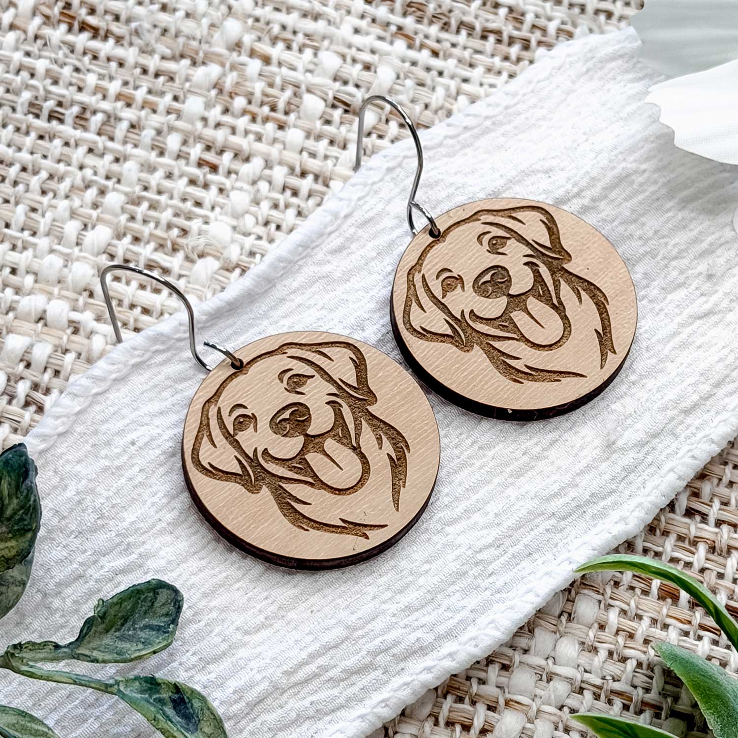 Labradoodle Earring Components Labrador Retriever Engraved Disc Earrings – Glowforge Shop