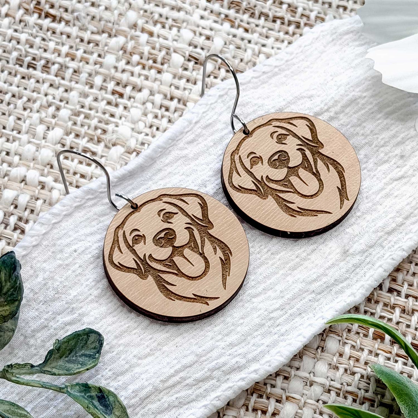 Labrador Retriever Engraved Disc Earrings - Glowforge